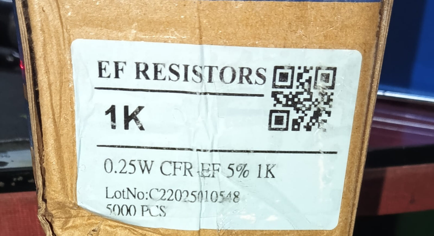 1K OHM 0.25W RESISTOR CFR TOLERANCE 5% ETD11420