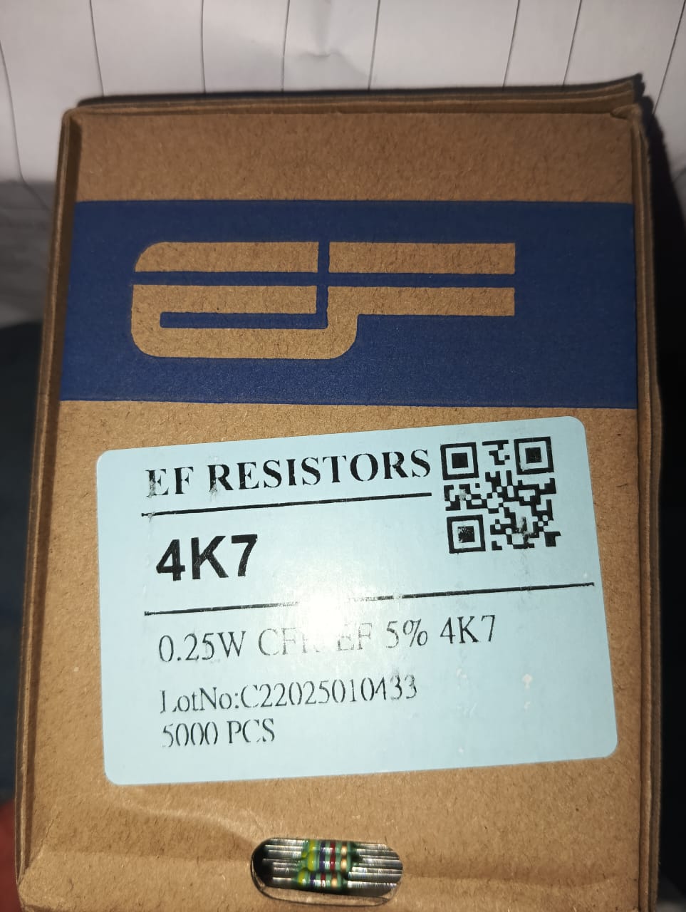 4.7k 0.25W ELECFUTURE RESISTOR CFR TOLERANCE 5% ETD11148
