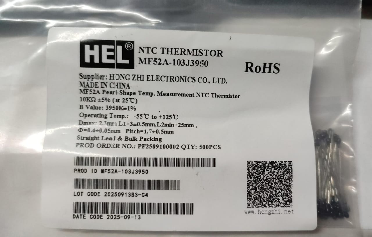 10k NTC 5% HEL Thermistors 3950K MF52A-103J3950 ETA2298