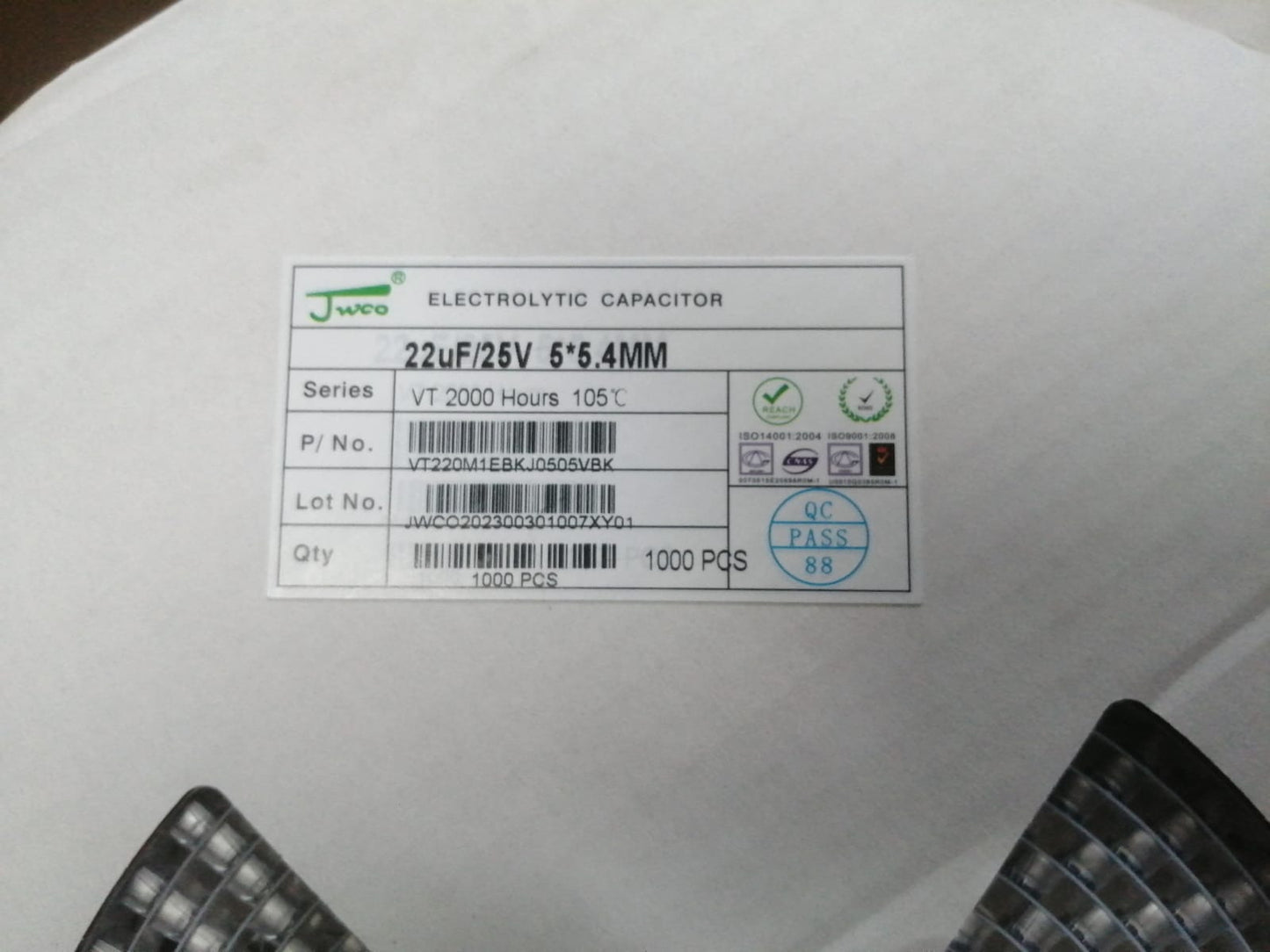 22uf 25V 5x5.4mm JWCO Aluminum Electrolytic Capacitors SMD ETA2566