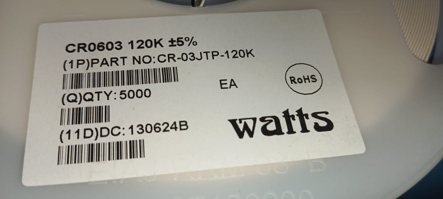 120K OHM 0603 SMD RESISTOR 124 1/16W 5% ETD11483