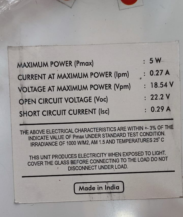 12V 5W Solar Panel 30x22x2cm ET5877