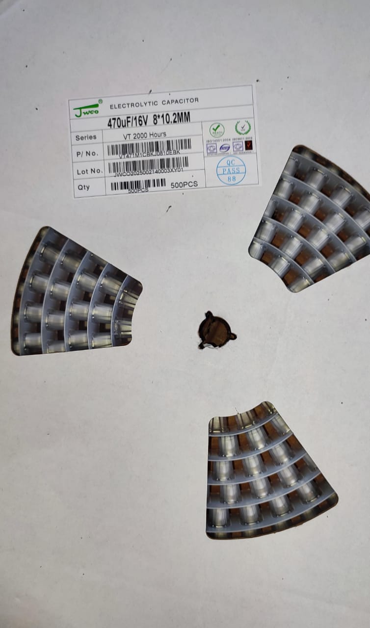 470UF 16V SMD JWCO CAPACITOR ELECTROLYTIC 8x10.2mm 105C ETA1858