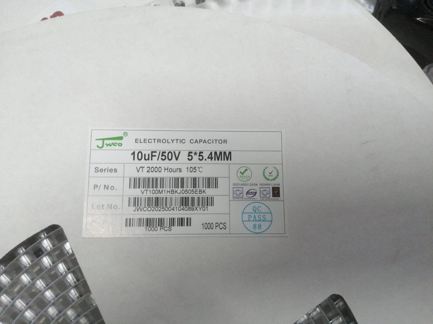 10uf 50V 5x5.4mm JWCO Aluminum Electrolytic Capacitors SMD ETA2568