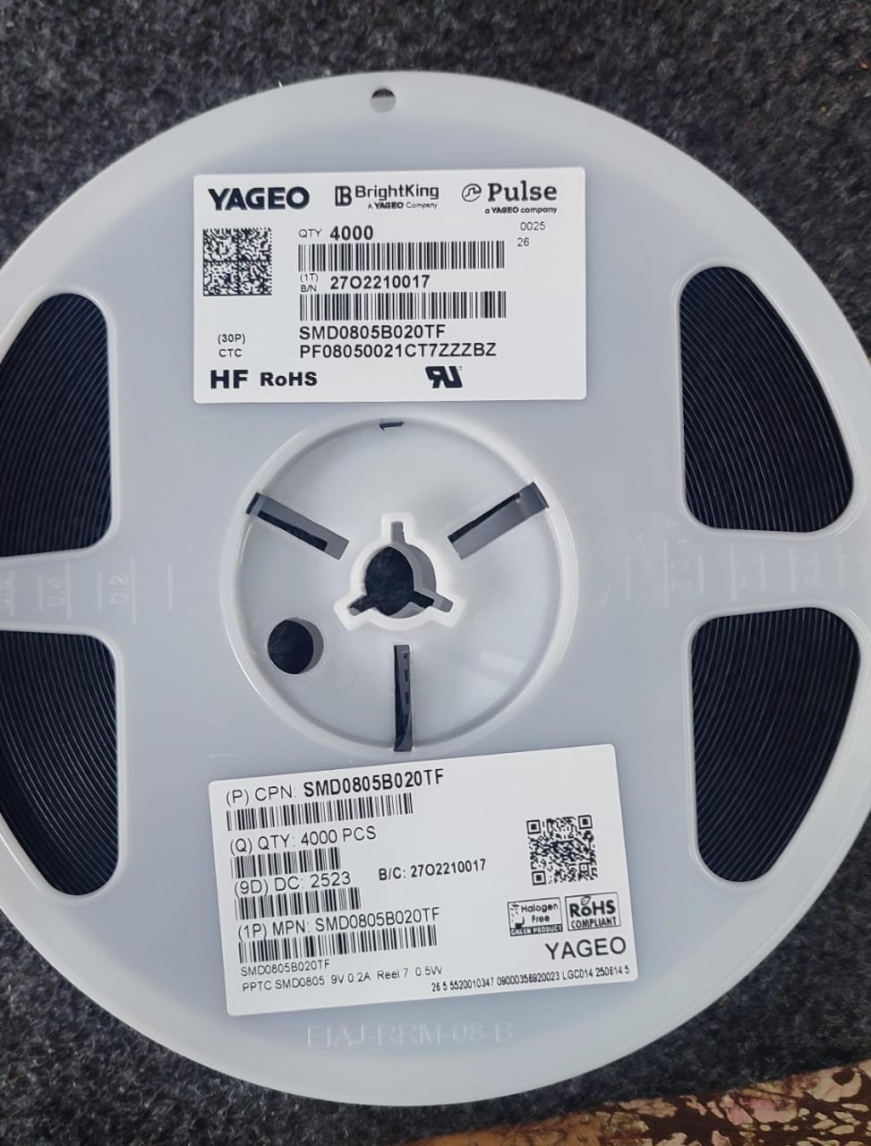 9V 200mA 0805 PPTC SMD0805B020TF BRIGHT KING Resettable Fuse ETD11105