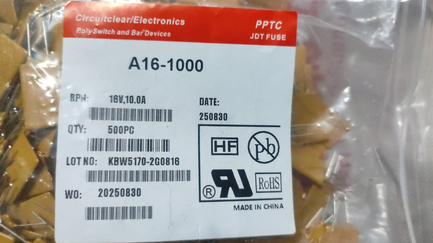 A16-1000 PPTC Resettable Fuse 16V 10A gf1000 ETE9881