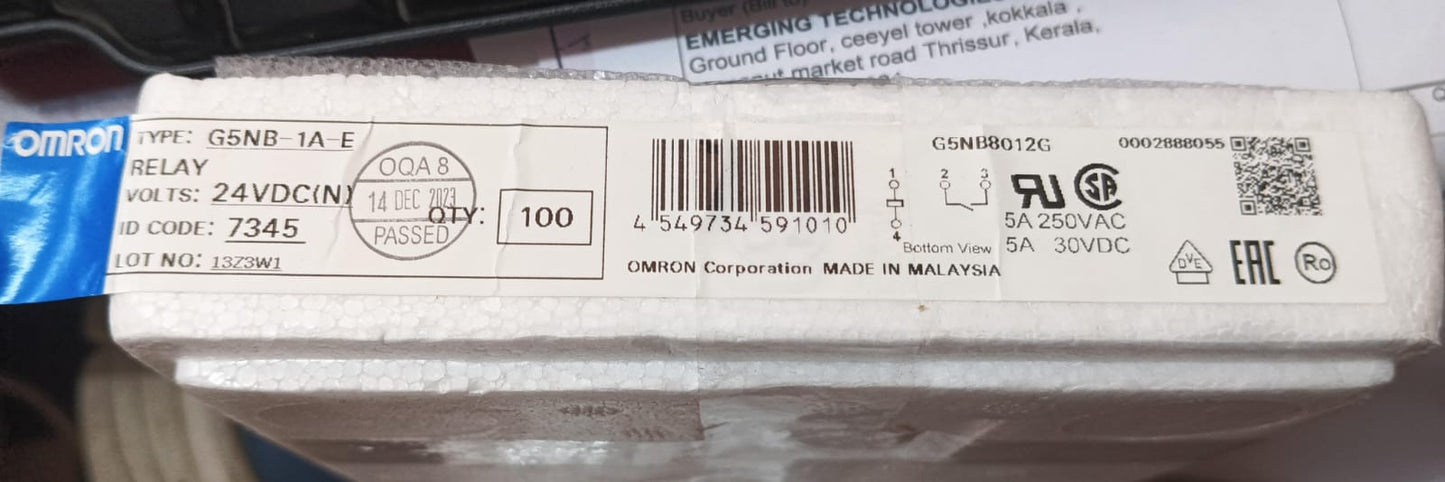 G5NB-1A-E DC24 7x20.4mm OMRON 24V 5A SPST-NO Relays ETD11146
