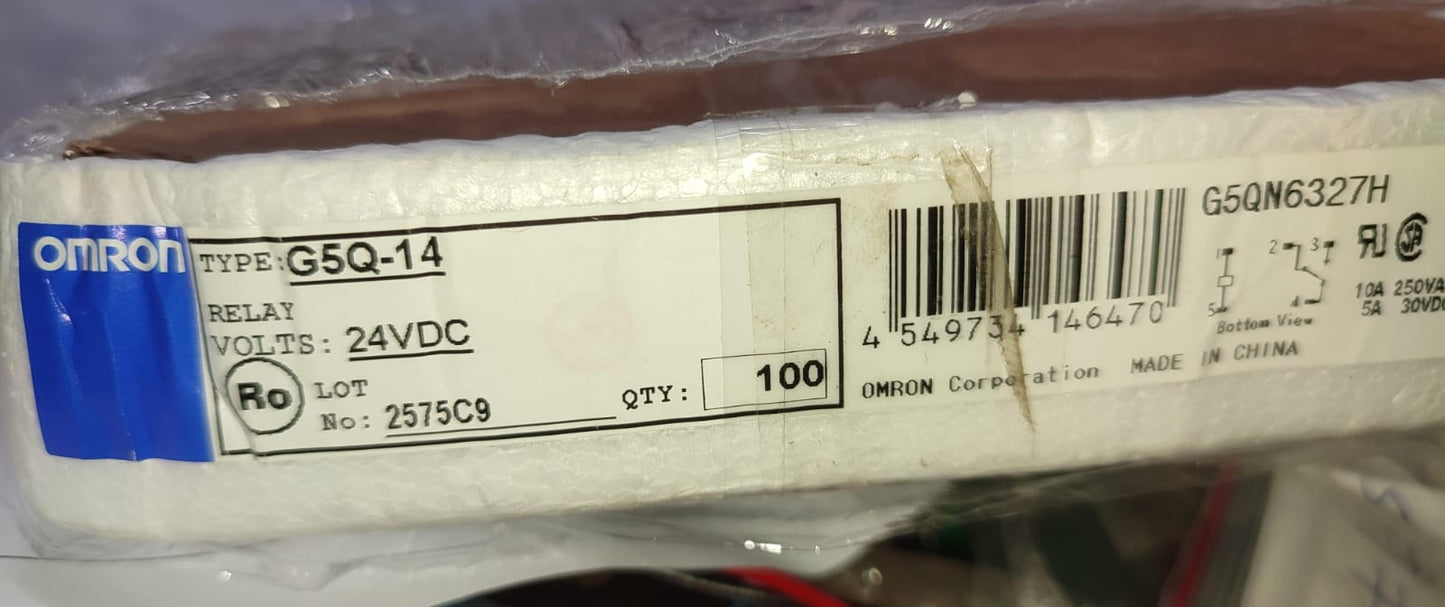 G5Q-14 DC24 24V 10A Relay OMRON SPDT 10x20mm ETE9896