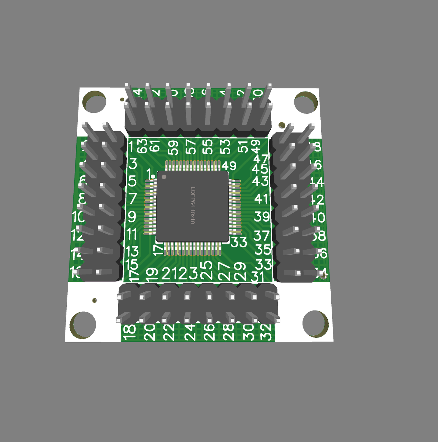 LQFP64 Breakout Board smd to DIP Adapter 35X36mm 0.5MM PITCH ET6562