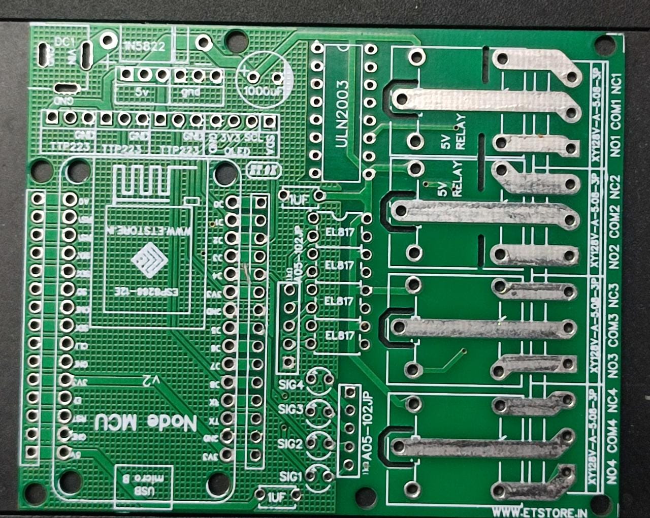 PCB For NodeMCU WITH 4 Channel Relay Board 85X69X1.6mm ET6310 ...