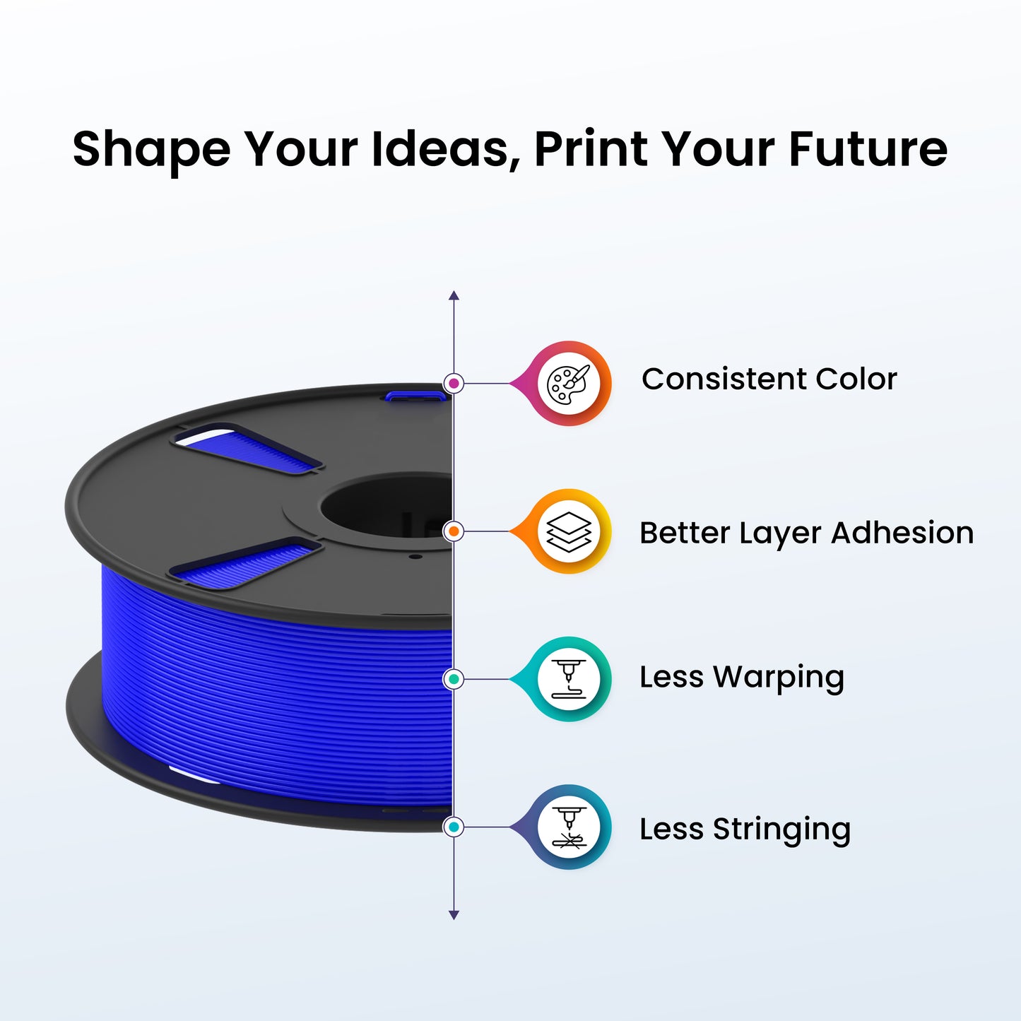 ROYAL BLUE Color PLA+ filament 1.75mm 1kg 3d printer ET6233