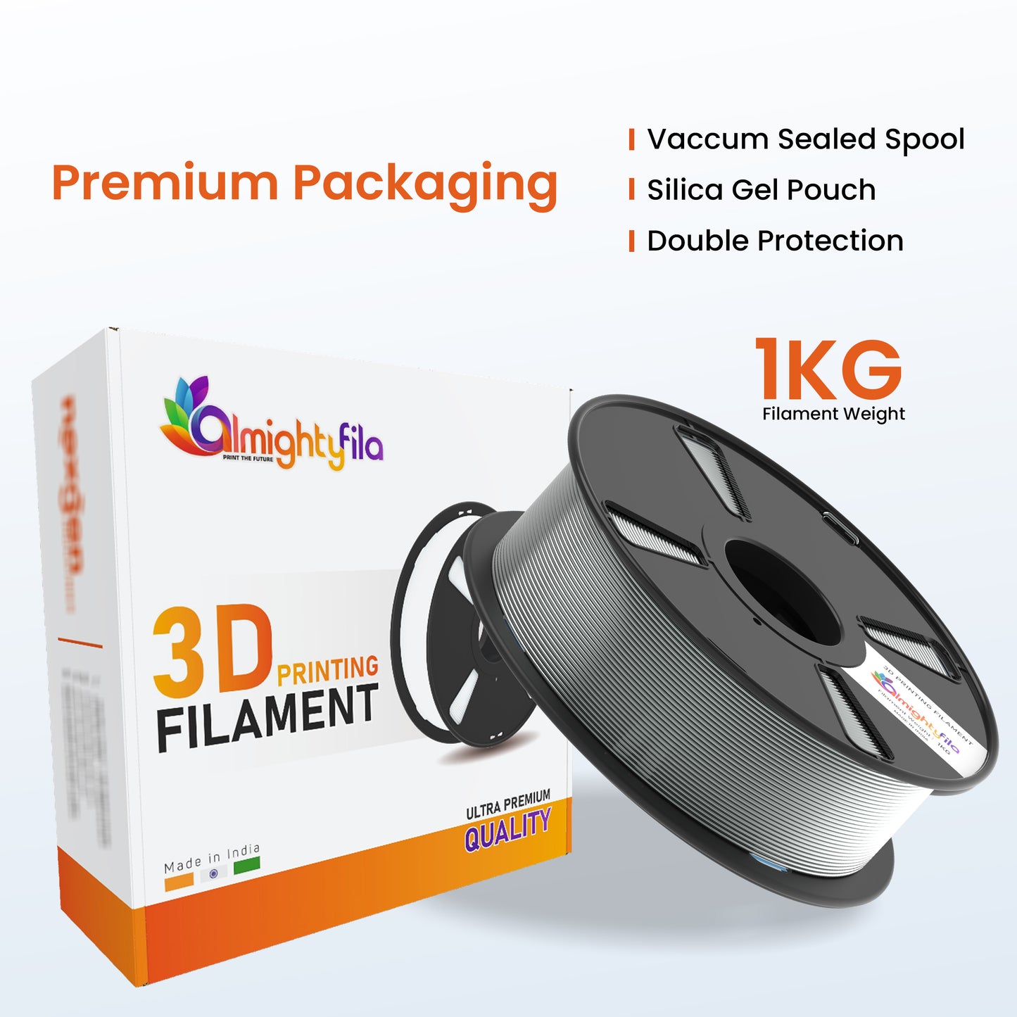 SILVER Color PLA+ filament 1.75mm 1kg 3d printer ET7232