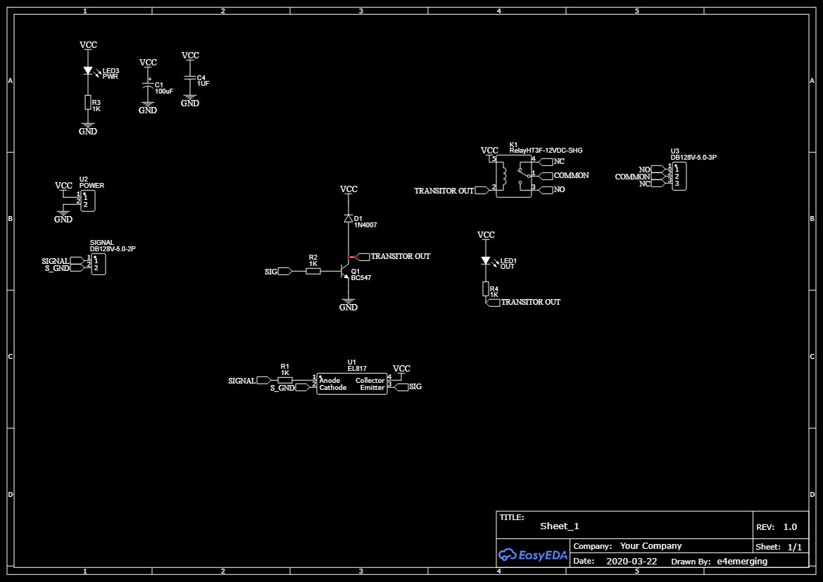 PCB FOR 1 channel RELAY MODULE with optocoupler input 1CH ET5942