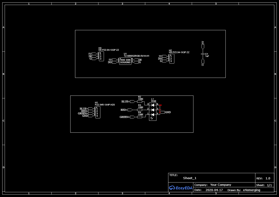PCB FOR WS2812 /  RGB LED 5050 PACKAGE BREAKOUT ETH6670