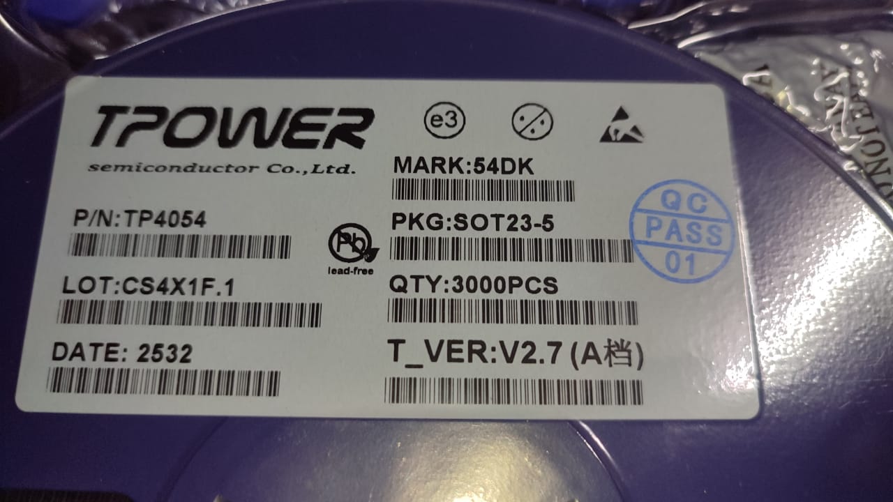 TP4054 54D SOT-23-5 SMD TPOWER 0.6A Lithium battery charger ET7499