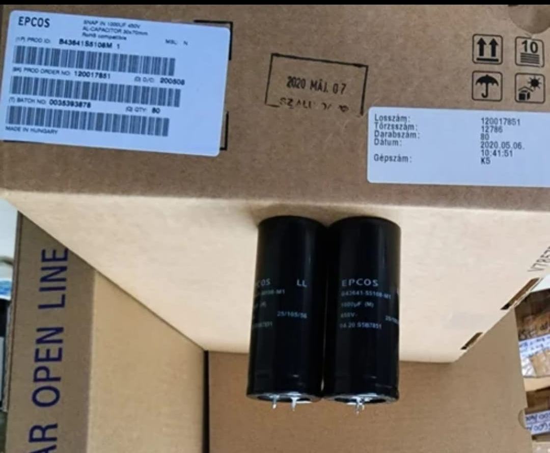 1000uF 450V EPCOS Capacitor CAN Type 105C 30x70mm B43641-S5108-M1 ETA2625
