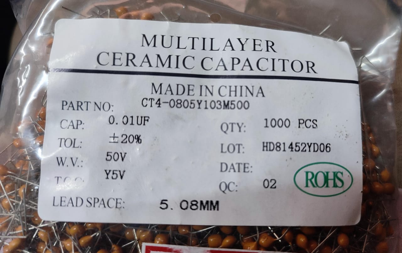 10NF 50V 103 MLCC Capacitor 0.01uf 5.08mm pitch 20% ET9412