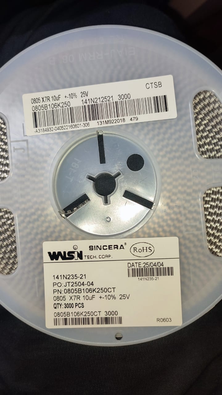 10UF 0805 SMD 25V Ceramic Capacitor 106 10% ET6244