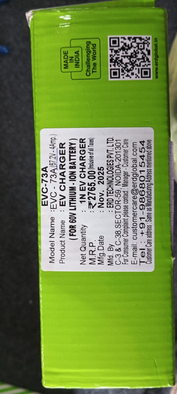 ERD 67.2v 4Amp Lithium 60V battery charger EVC- 73A ET8906