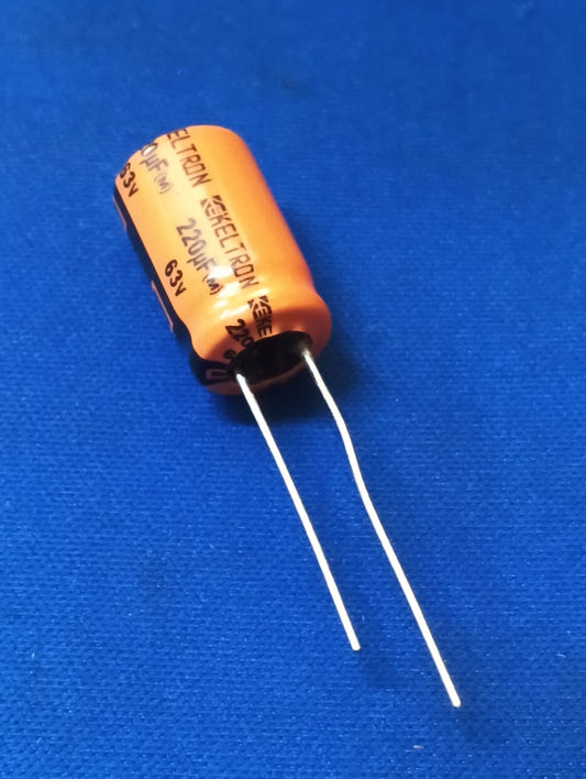 220uf 63V KELTRON Plugin,PITCH-5MM Electrolytic Capacitor 85C 20% ETA2476