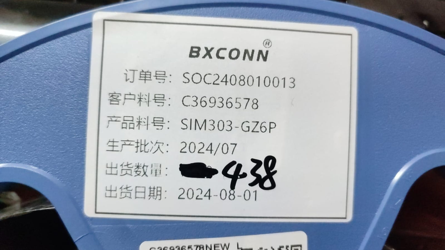 SIM303-GZ6P BXCONN NANO SIM card Connectors ETA2671