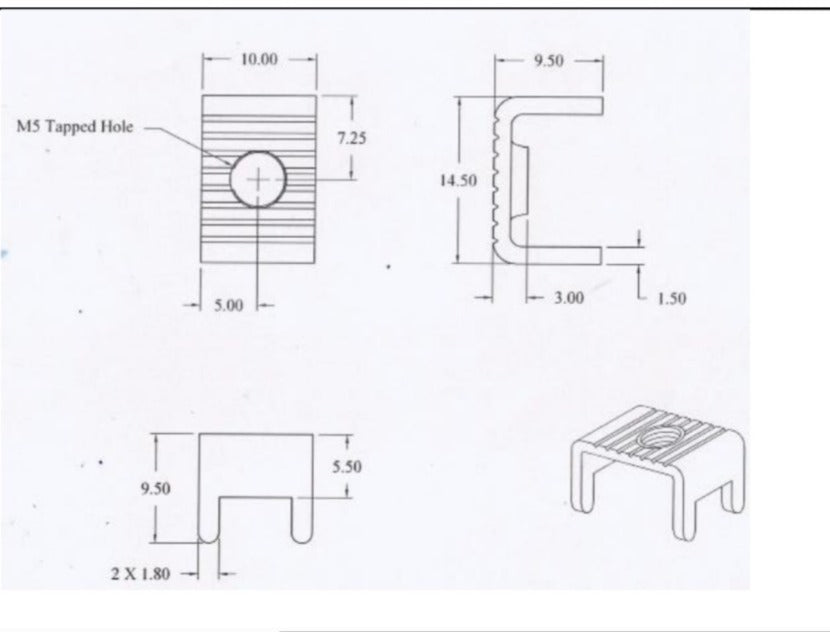 M5 60A PCB Mountable Welding Terminal Block connector stud ET11136