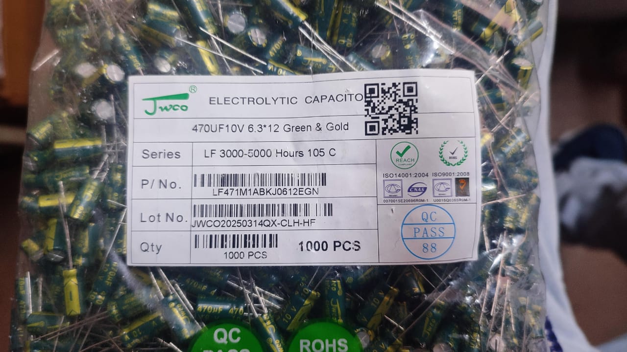 470uF 10V JWCO Electrolytic Capacitor 105C 6.3X12mm ET10584