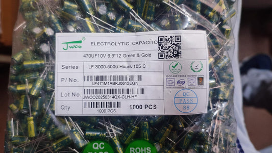 470uF 10V JWCO Electrolytic Capacitor 105C 6.3X12mm ET10584