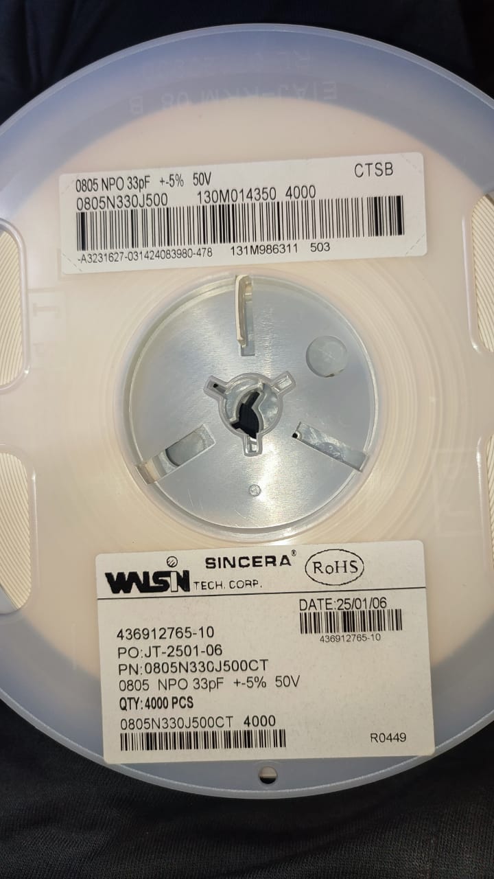 33PF 0805 50VSMD Ceramic Capacitor 5% 104 ET9181