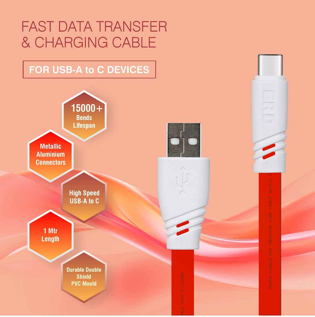 ERD Flat USB-C Data Cable 35w UC -237 (1m) ETD11261