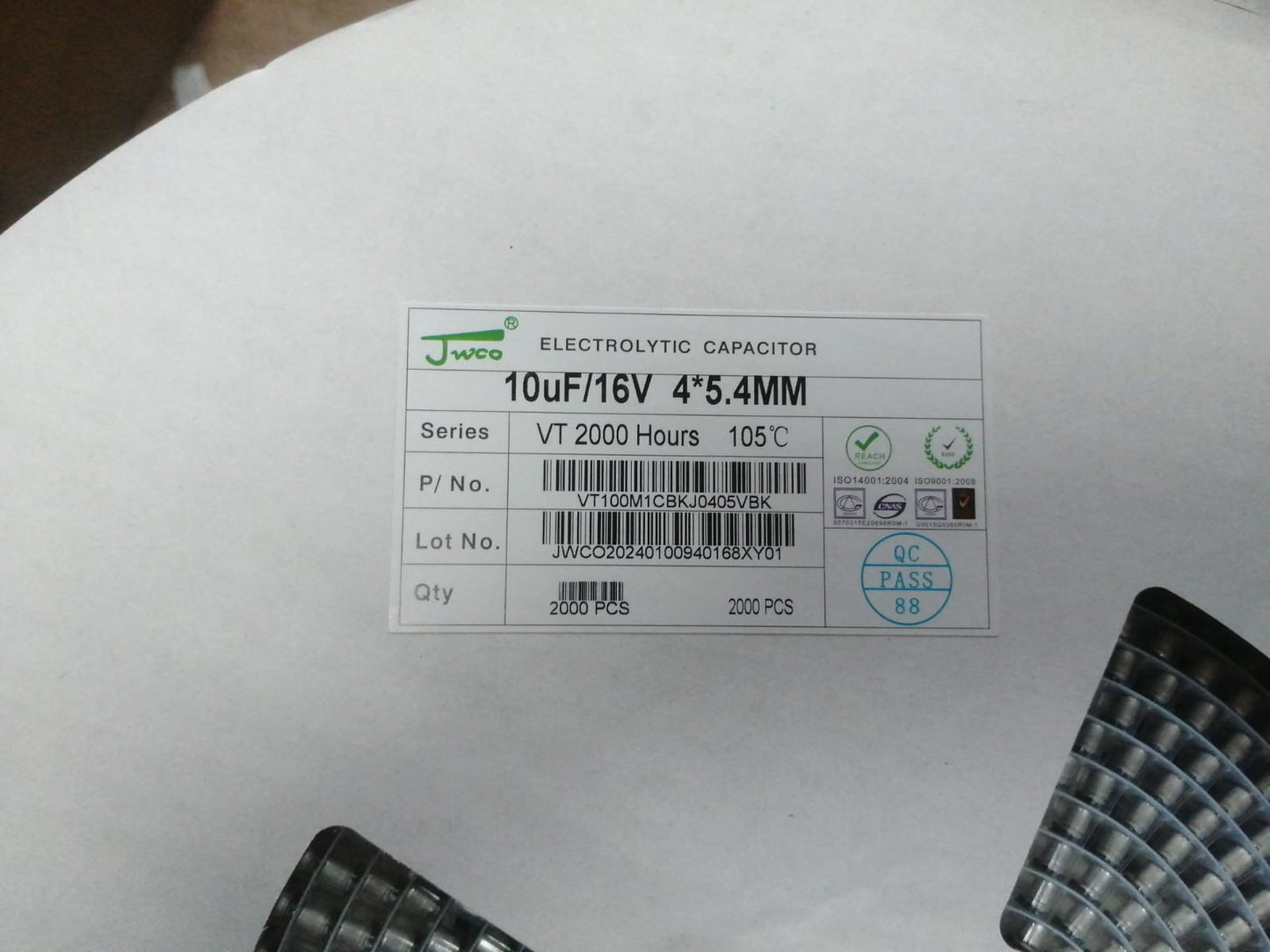 10uf 16V 4x5.4mm JWCO Aluminum Electrolytic Capacitors SMD ETA2567