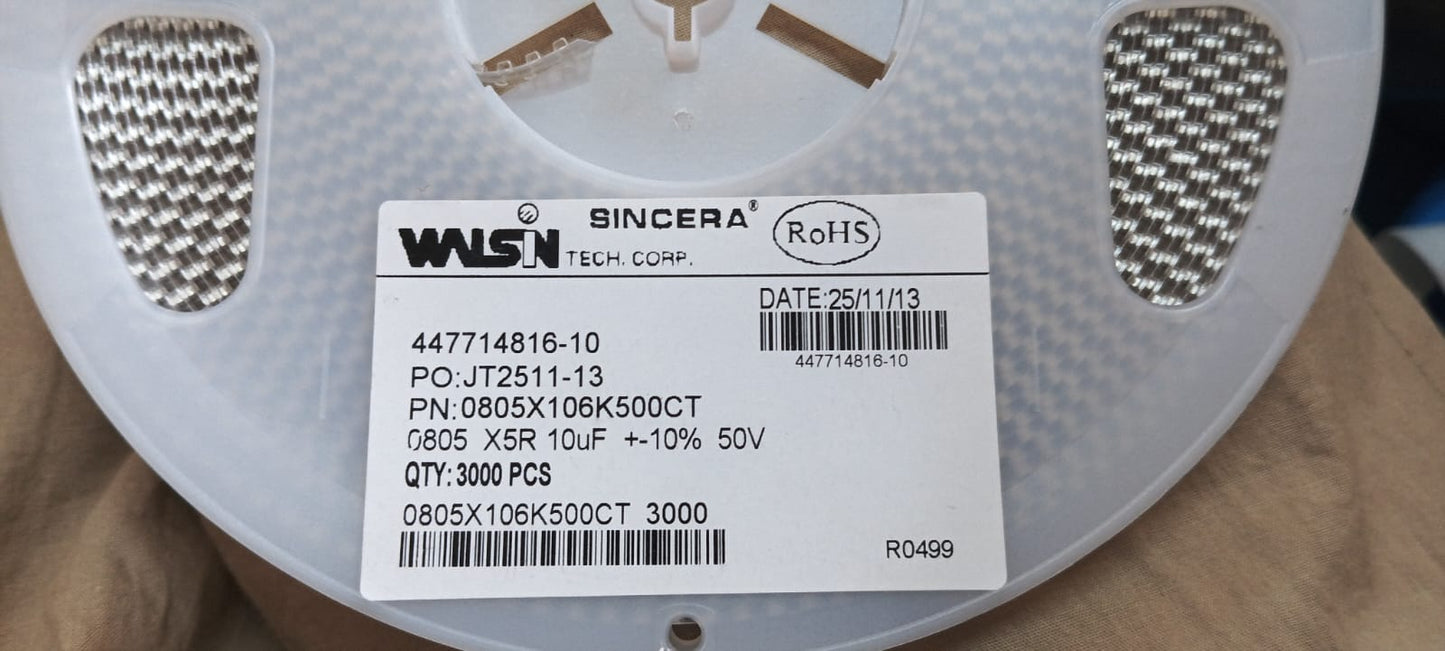10UF 0805 SMD 50V Ceramic Capacitor 106 10% X7R YAGEO ET9248