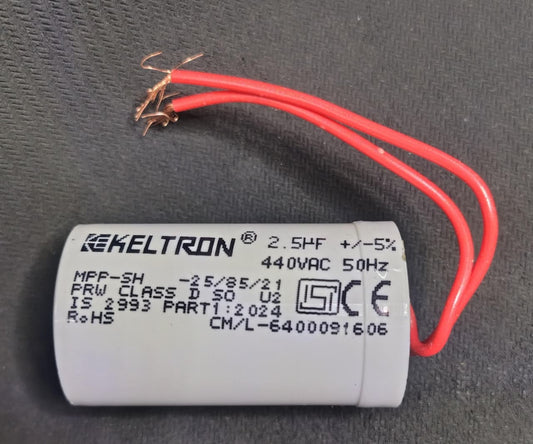 KELTRON 2.5UF MFD 440V METALLIZED POLYPROPYLENE SELF HEALING MOTOR RUN CAPACITORS MPP CAPACITOR ET10641