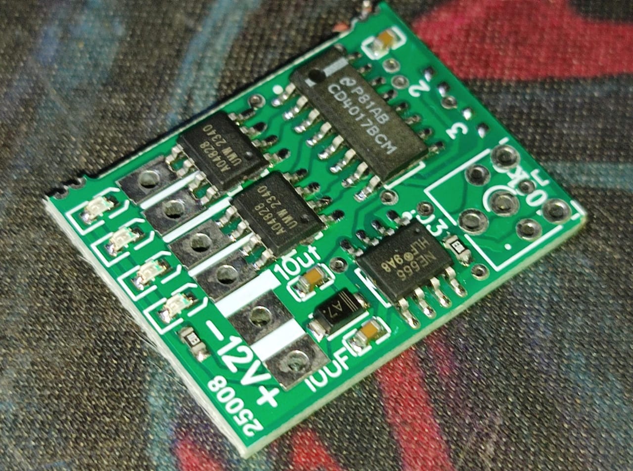 4 Channel Running DC LIGHTCHASER 5-12V 5A CD4017+ 555 WITHOUT SPEED CONTROLLER ETD11301